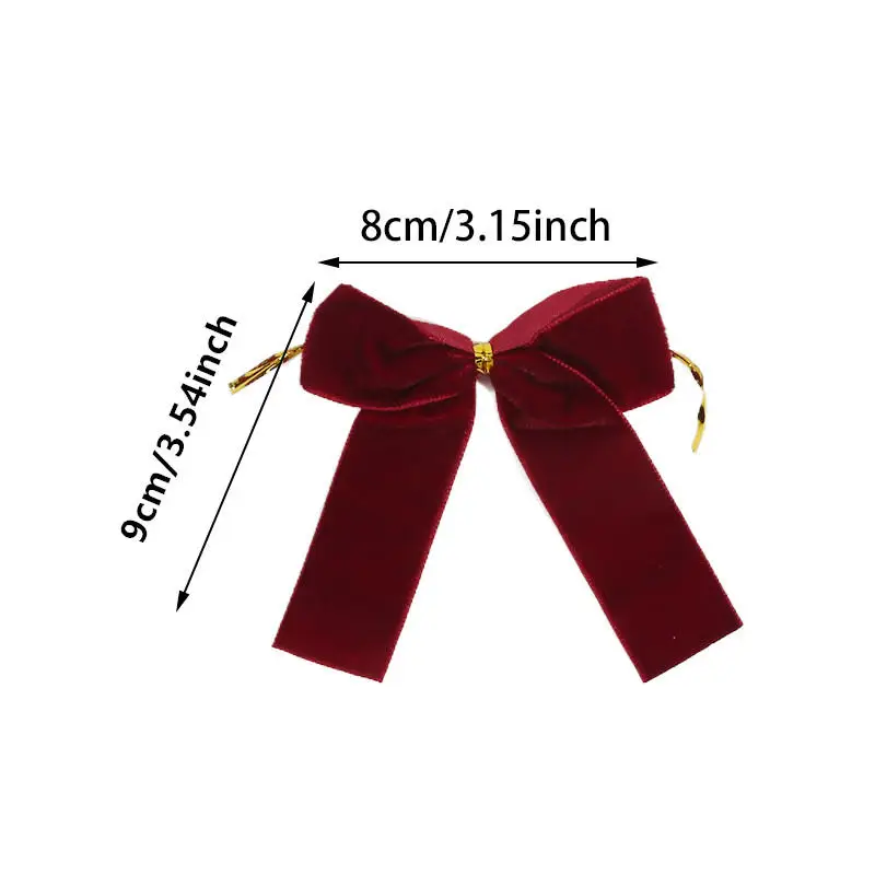 lazo de terciopelo rojo para decoración navideña