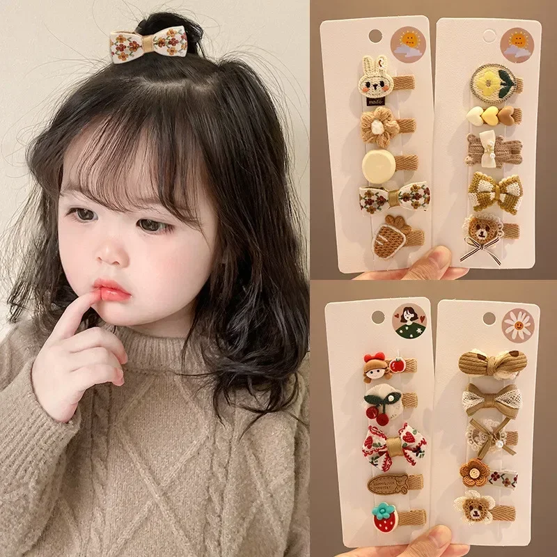 Pasador de pelo con lazo de oso para niña – Color café con leche - imagen 3