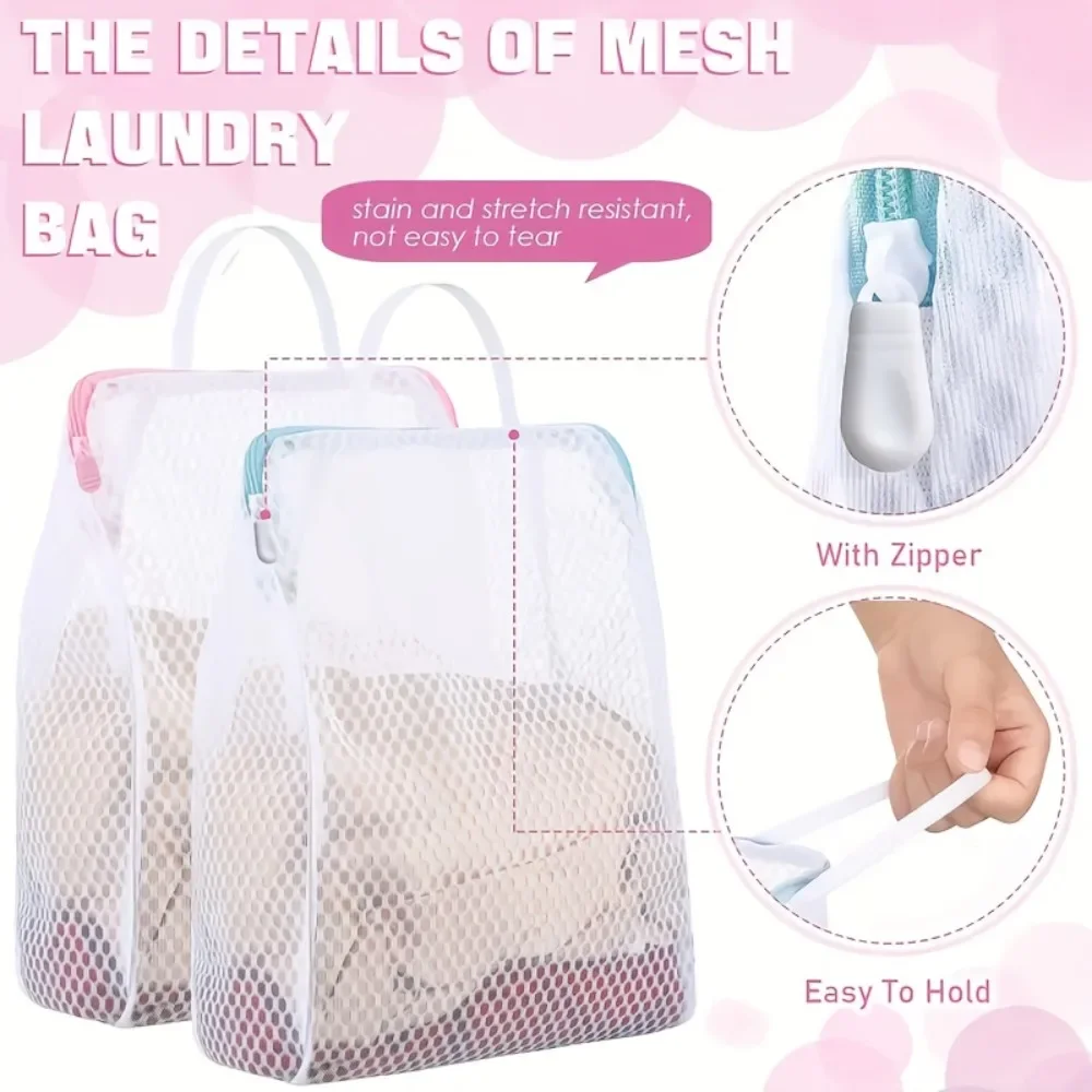 Bolsas de malla con asas y cremallera para prendas delicadas - imagen 3