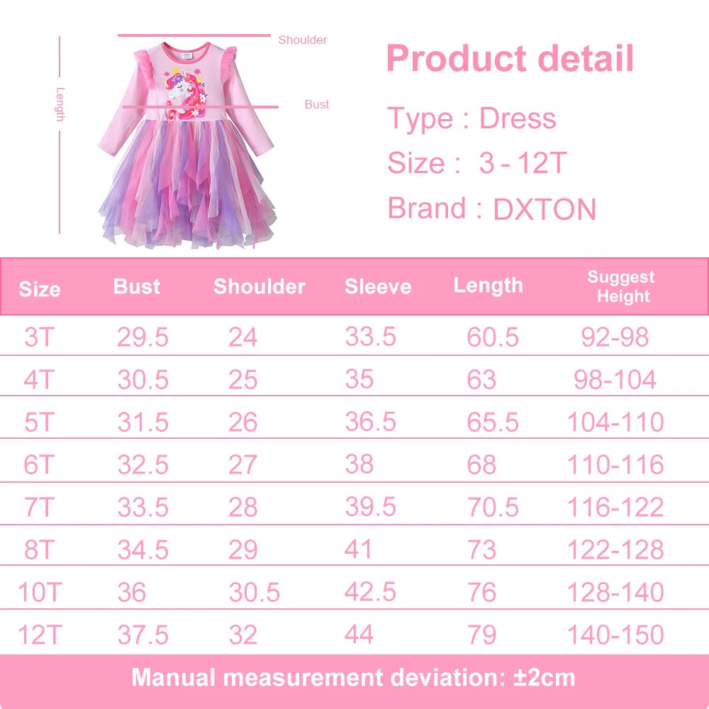 Vestido de princesa con diseño de unicornio y floral en tonos rosados