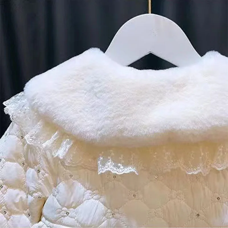 Chaqueta de terciopelo cálida para niñas con estampado animado - imagen 2