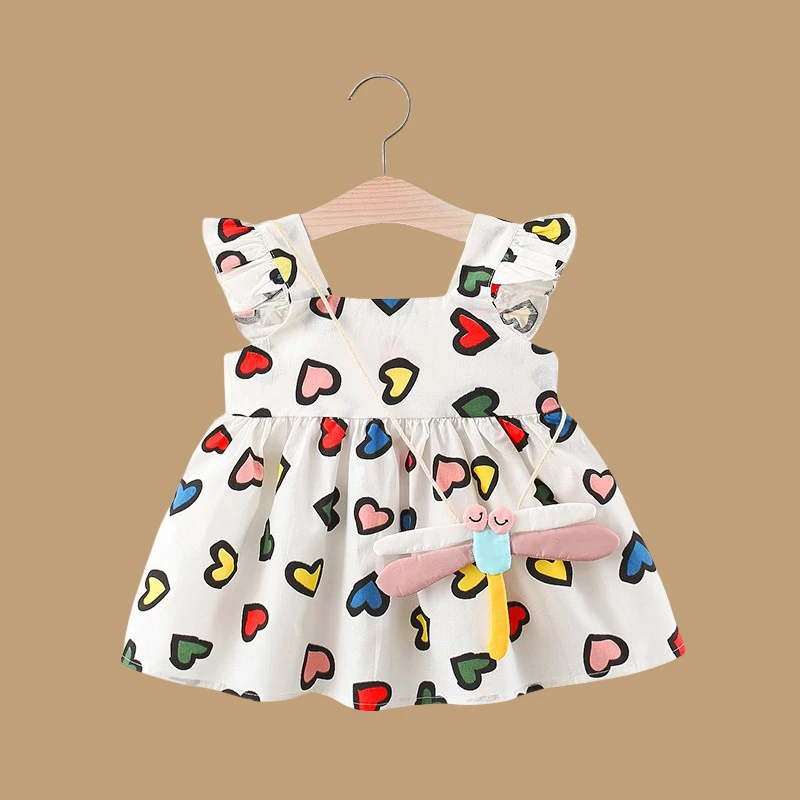 Vestido verano de algodón con lazo floral para niña - imagen 5
