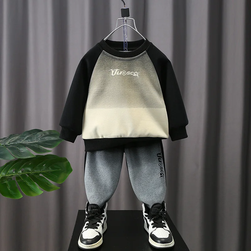 Conjunto de sudadera infantil dos piezas con letras primavera-otoño - imagen 5