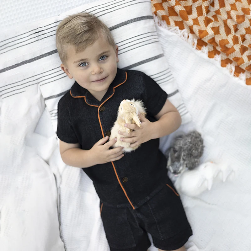 Ali Plus Mameluco Vaquero Niño Niña - Ribete Naranja - imagen 2