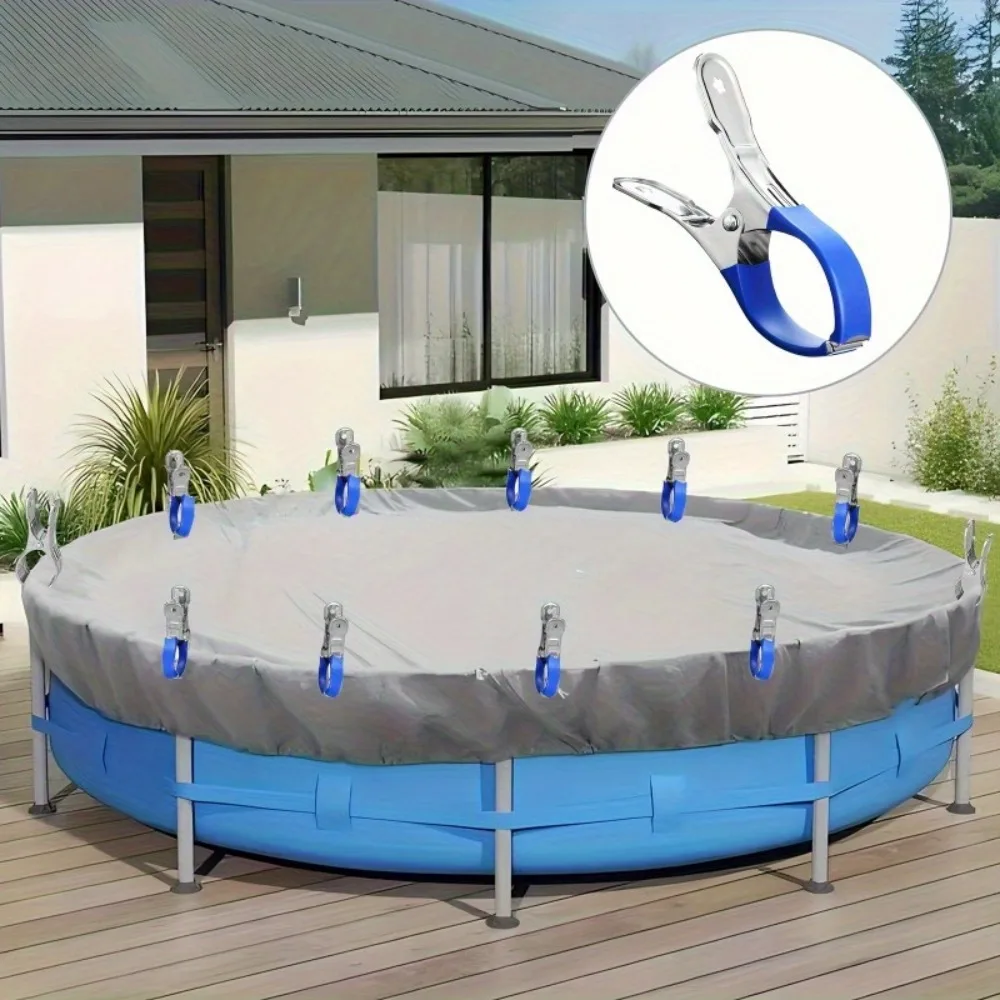 Clips para cubiertas de piscina, acero inoxidable resistente al viento