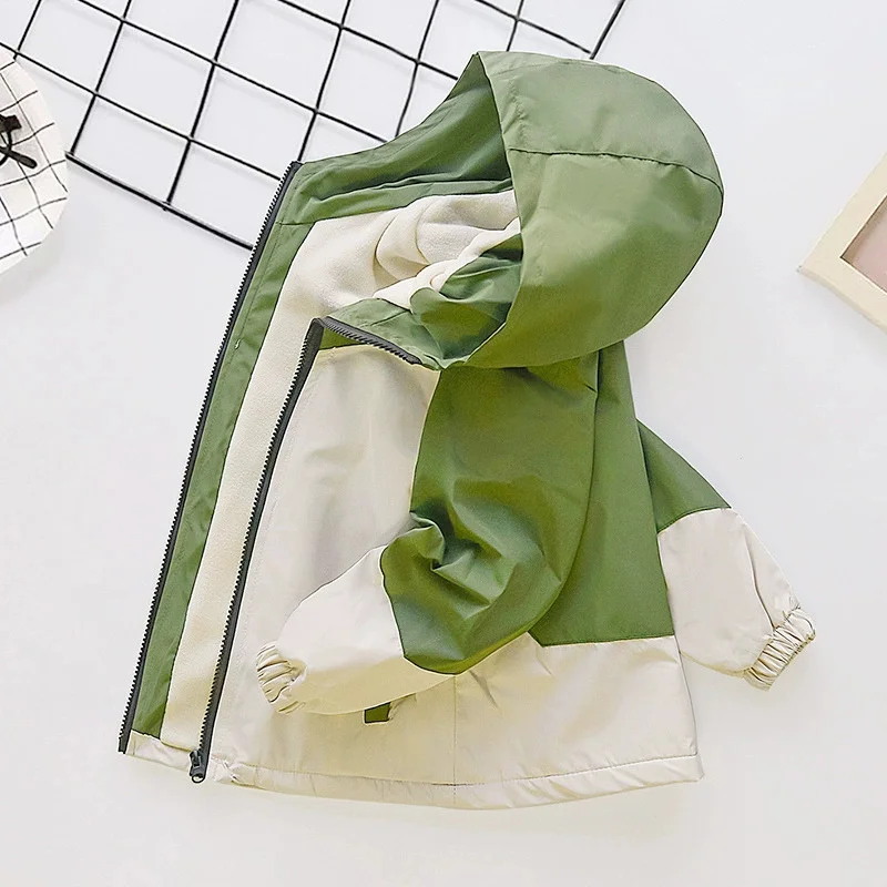 Gabardina acolchada con capucha para niños – cortavientos cálido