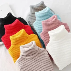 Suéter de punto de cuello alto para niña – Otoño y abrigo