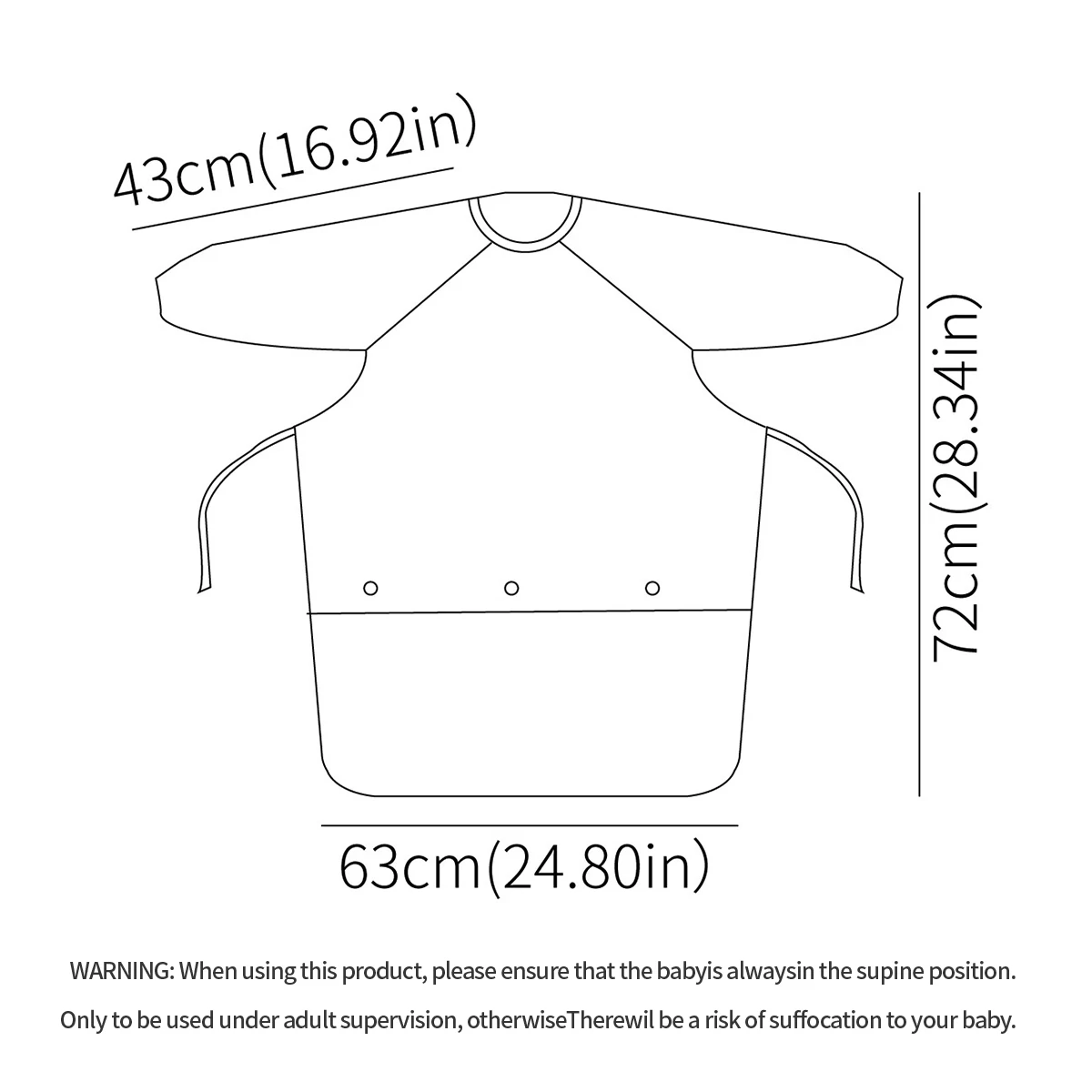 Babero impermeable con mangas largas y sujeción a trona y mesa - imagen 4