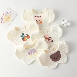 Babero de gasa de algodón con estampado para bebé