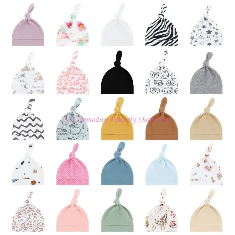 Gorro para bebé en tono pastel, vista frontal