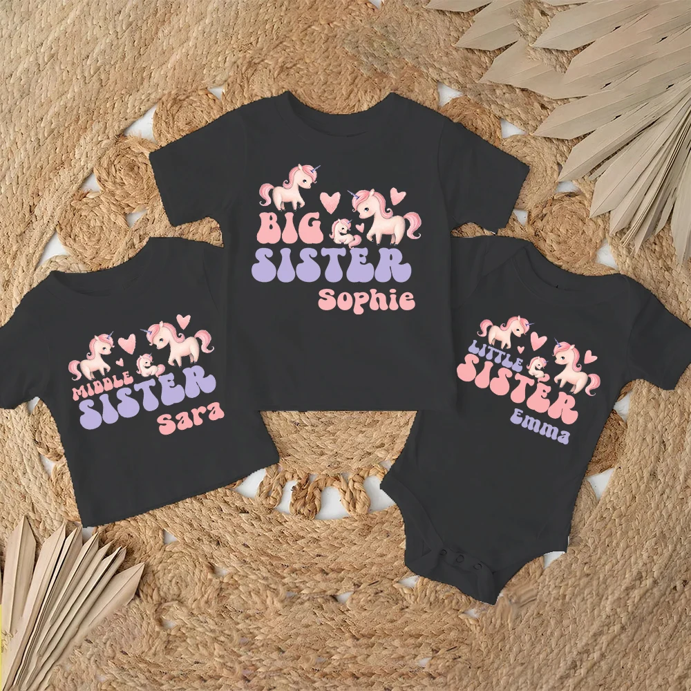 Camisetas personalizadas unicornio para hermanas y bebé a juego - imagen 4