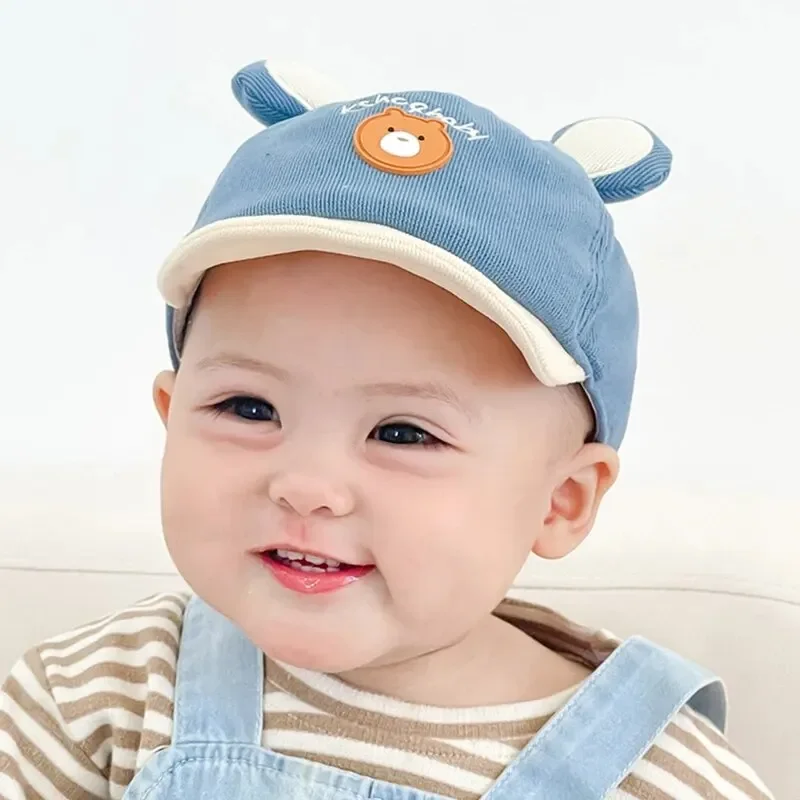 Gorro con visera de béisbol con orejas de oso para niños