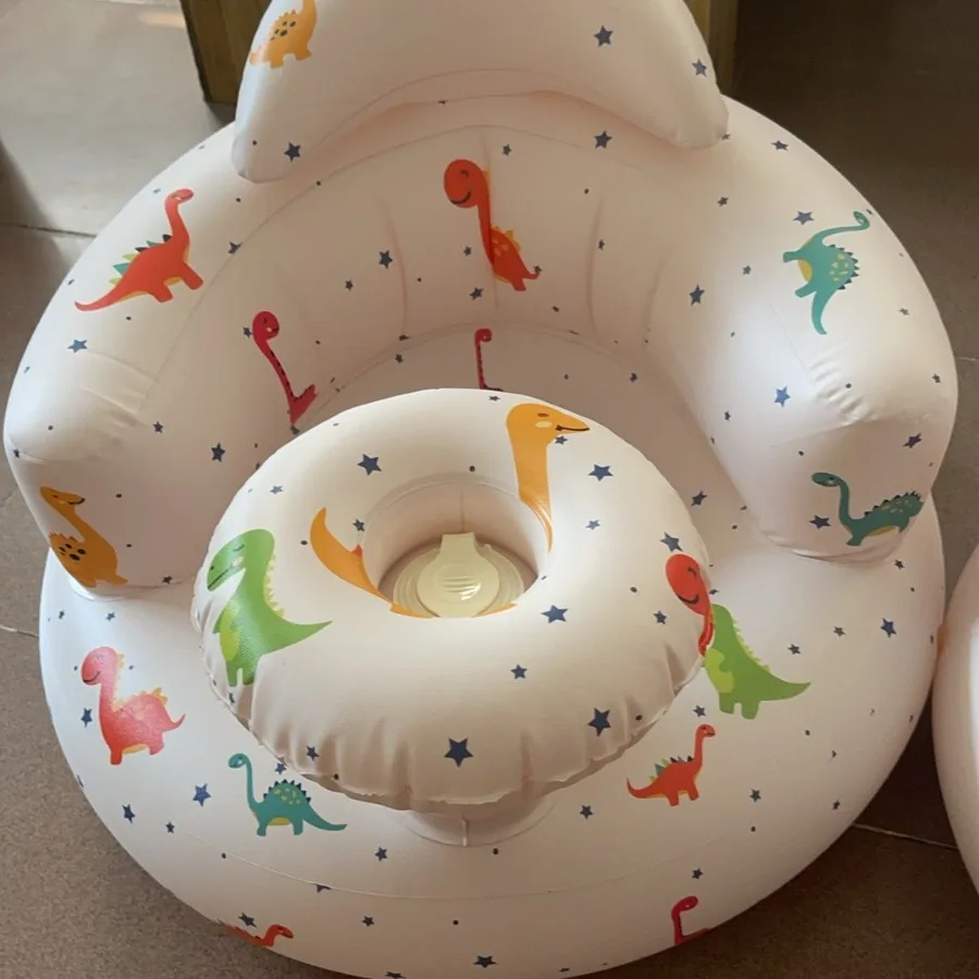 Asiento inflable bebé con bomba integrada y soporte espalda portátil - imagen 2