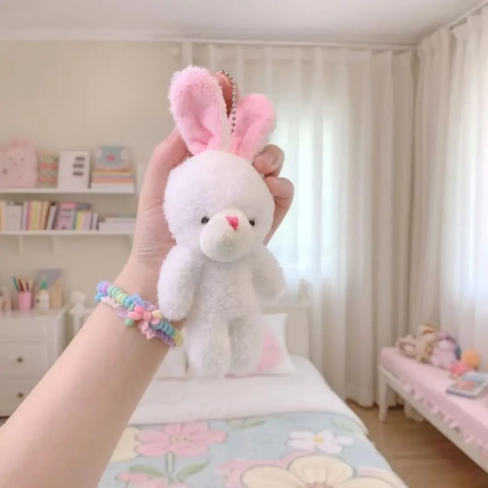 Llavero de peluche conejo blanco suave para niños - imagen 3