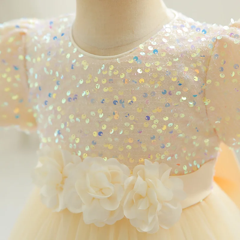 Vestido de fiesta con lentejuelas y tul esponjoso estilo princesa - imagen 5