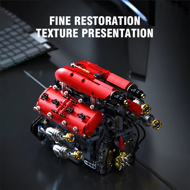 Kit de construcción motor V8 con caja de cambios para niños - imagen 4