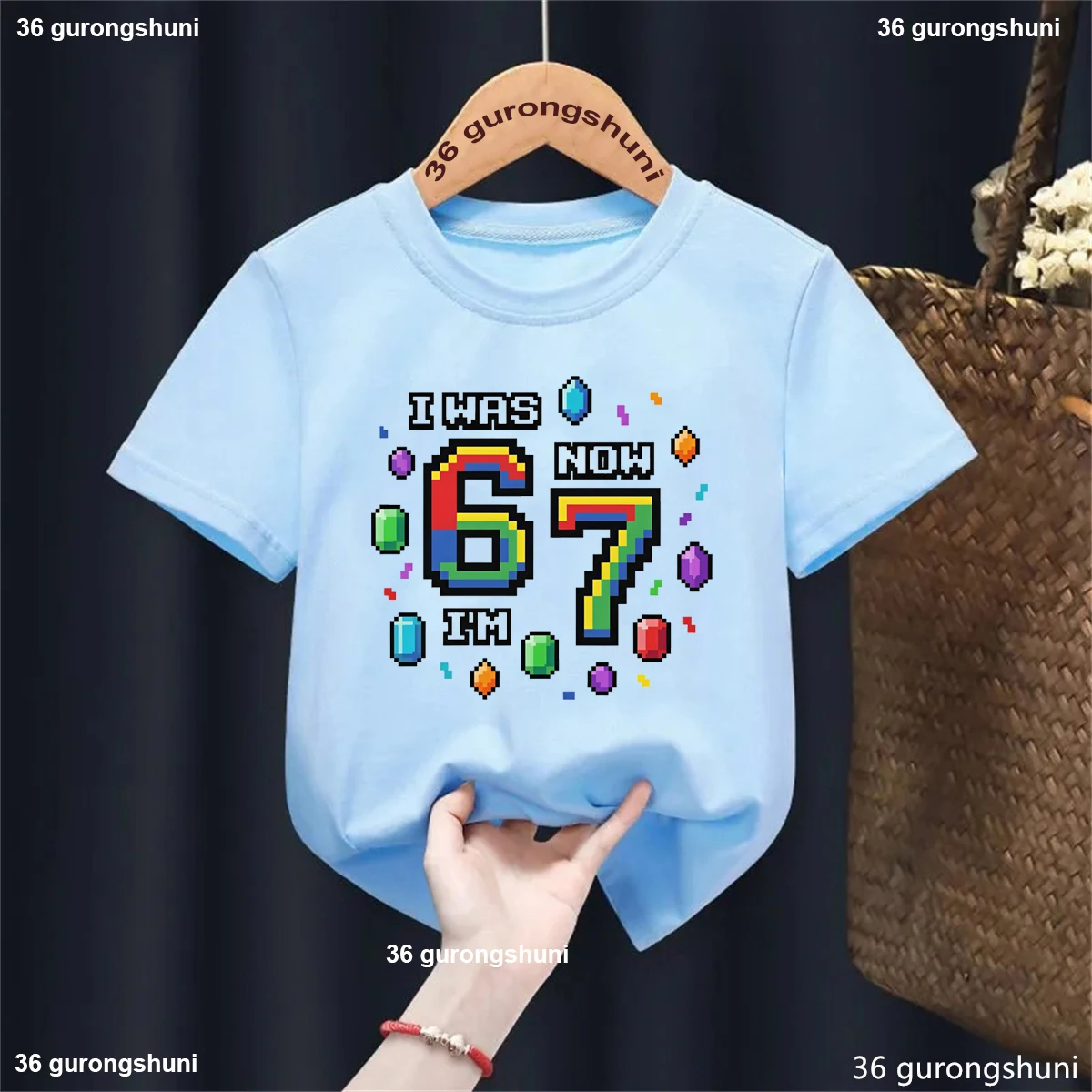 Camiseta infantil con estampado divertido de bloques coloridos - imagen 4