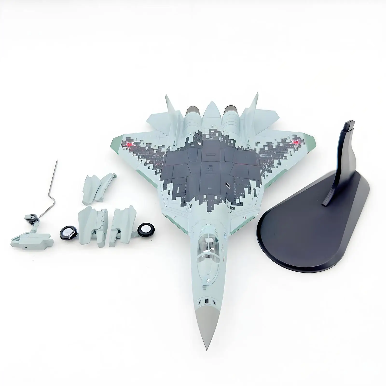 Avión de juguete metálico con soporte decorativo para escritorio - imagen 5
