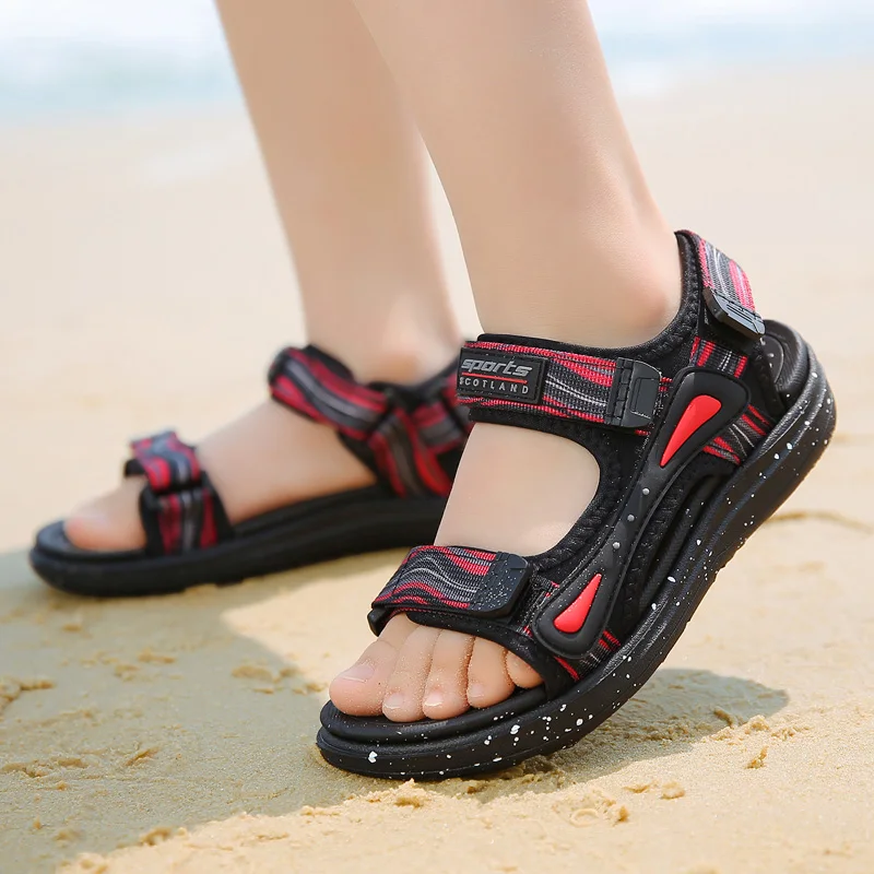 Sandalias planas transpirables de piel sintética para niños y niñas - imagen 2