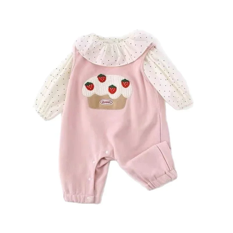 Conjunto para portabebés de otoño para recién nacidos – bordado fresa - imagen 2