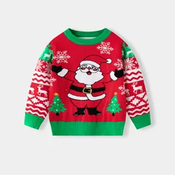 Jersey Navidad infantil cuello redondo dibujos animados tejido invierno