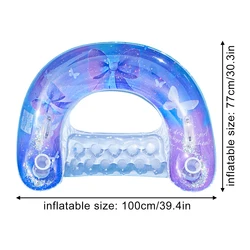 Hamaca inflable U con lentejuelas para piscina de bebé