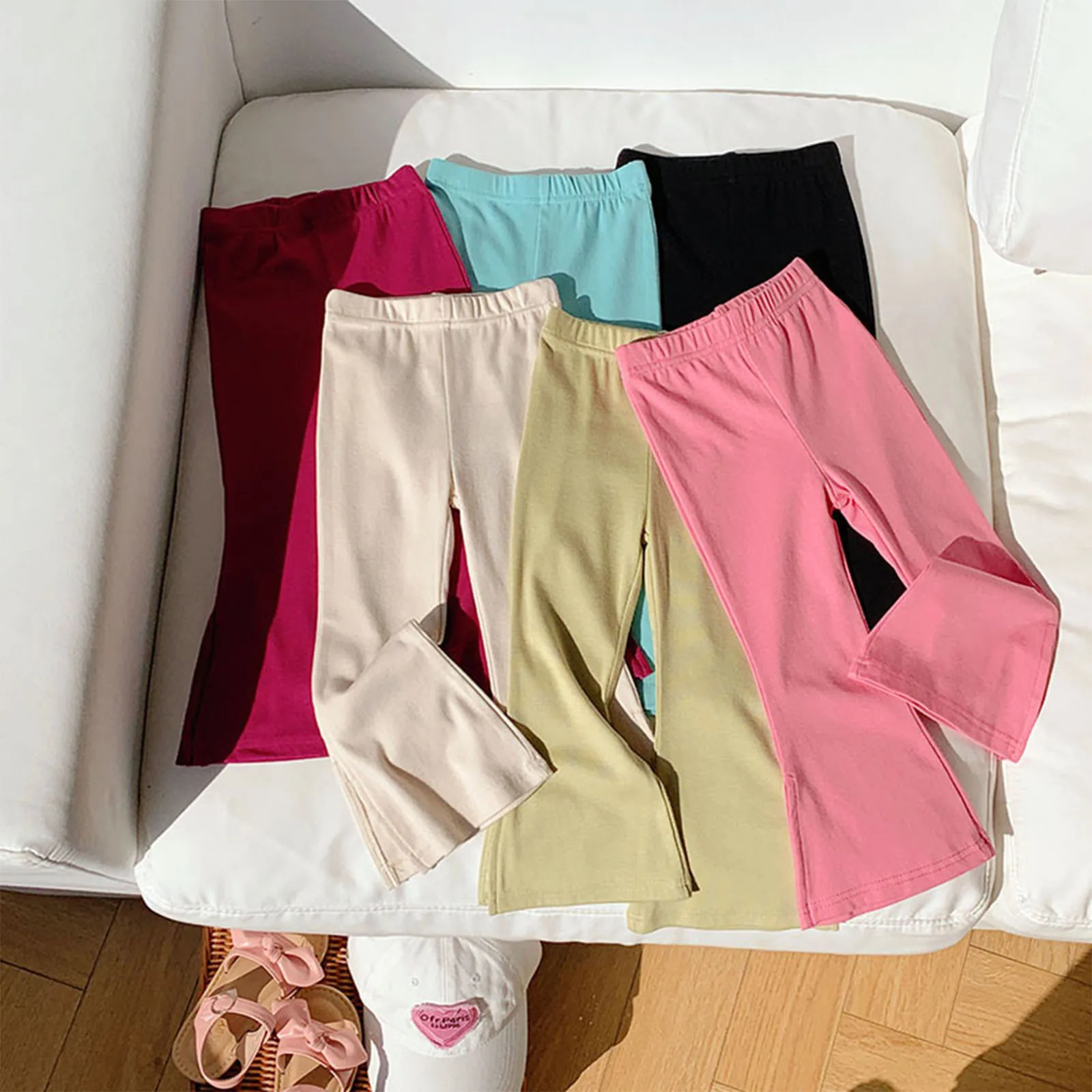 Pantalones acampanados de niña pequeña con cintura elástica - imagen 2