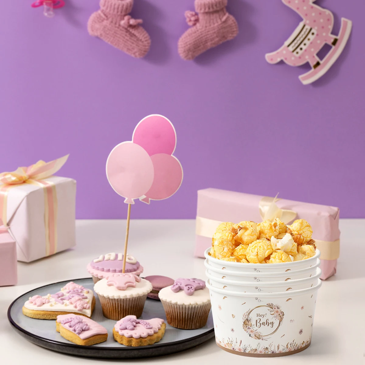 Cuencos de papel barco para palomitas – rosa y azul - imagen 5