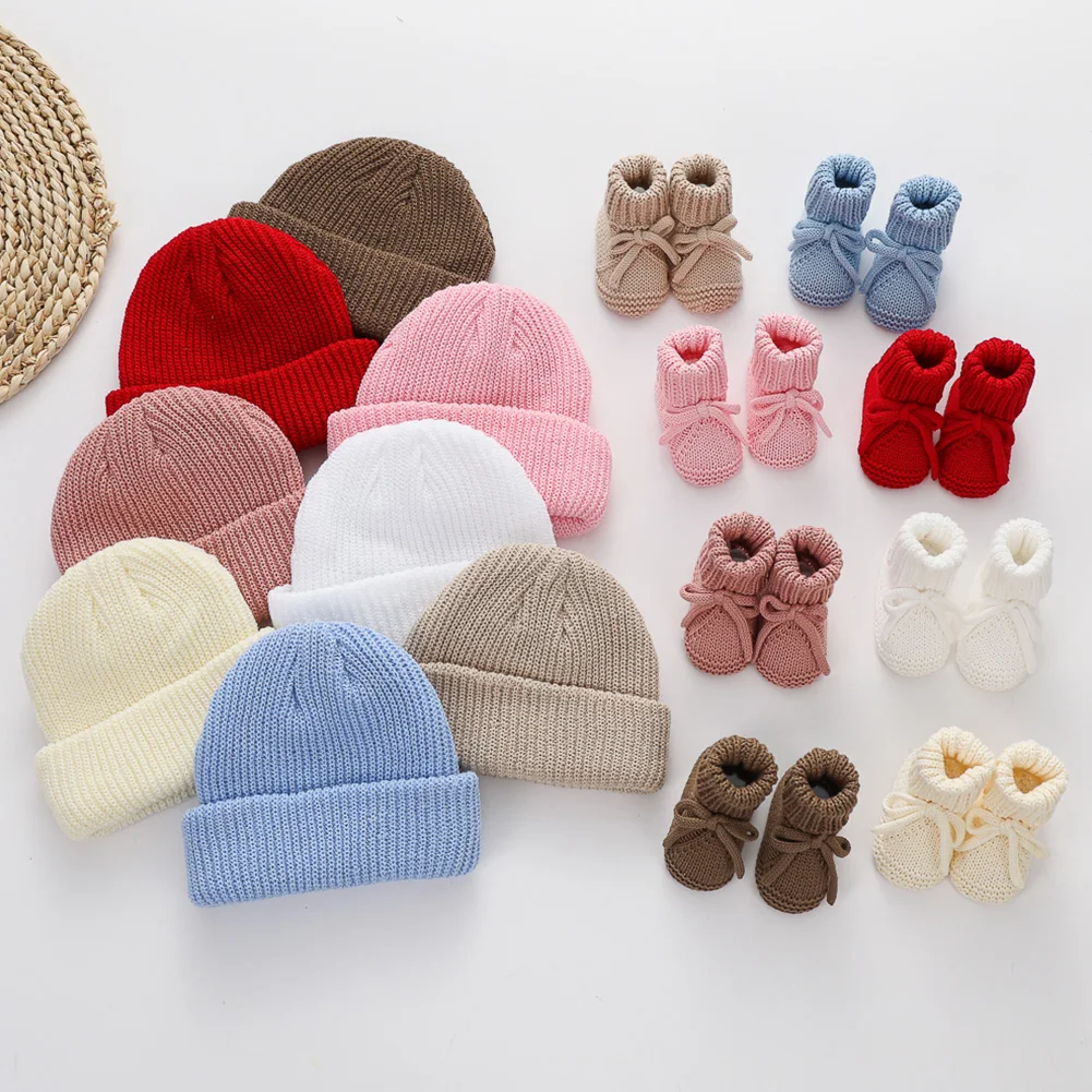 Calcetines de bebé tobillo con lazo y gorro turbante tejido - imagen 4