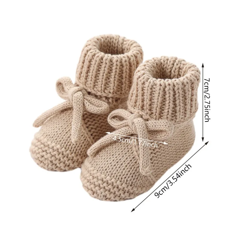 Zapatos de punto para bebé con lazos, ideales para gatear - imagen 5
