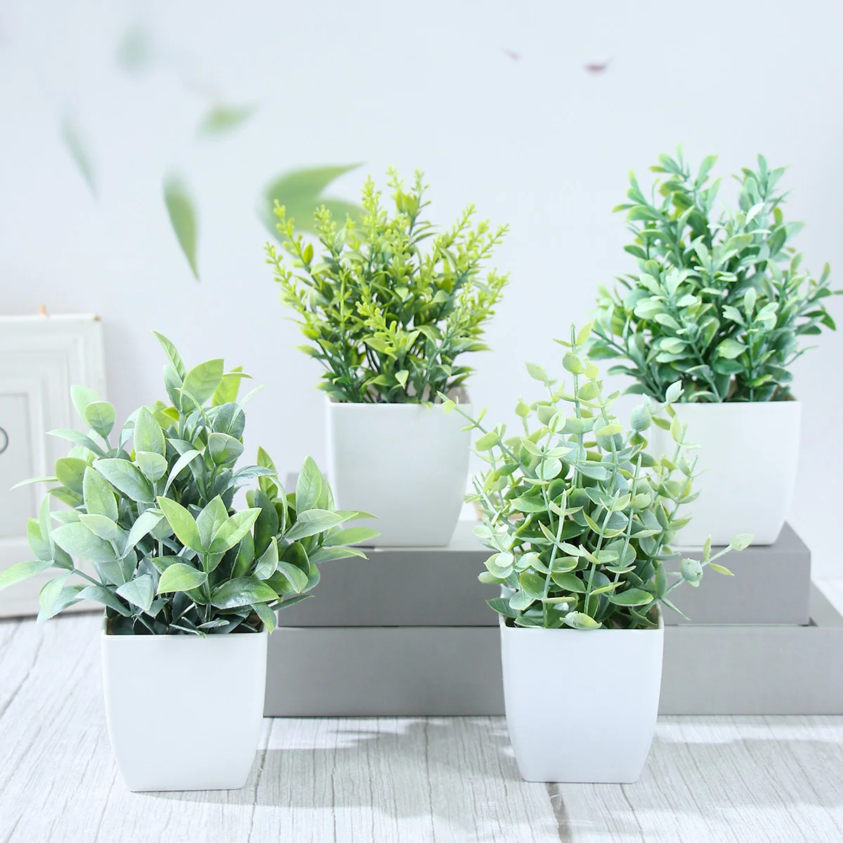 Planta artificial bonsái verde en maceta para decorar habitación bebé - imagen 2