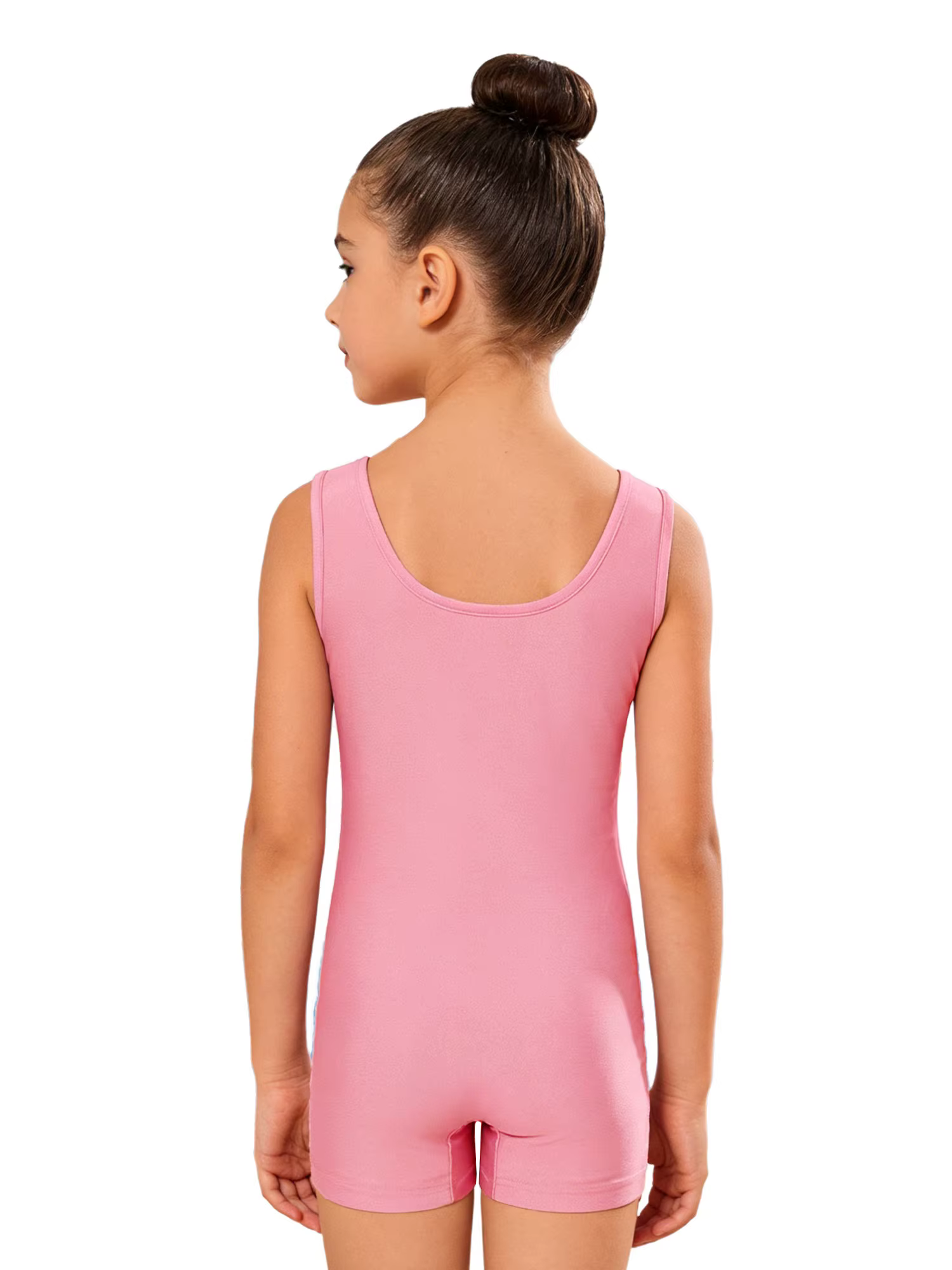Maillot de gimnasia sin mangas con pedrería brillante y bloques de color - imagen 2