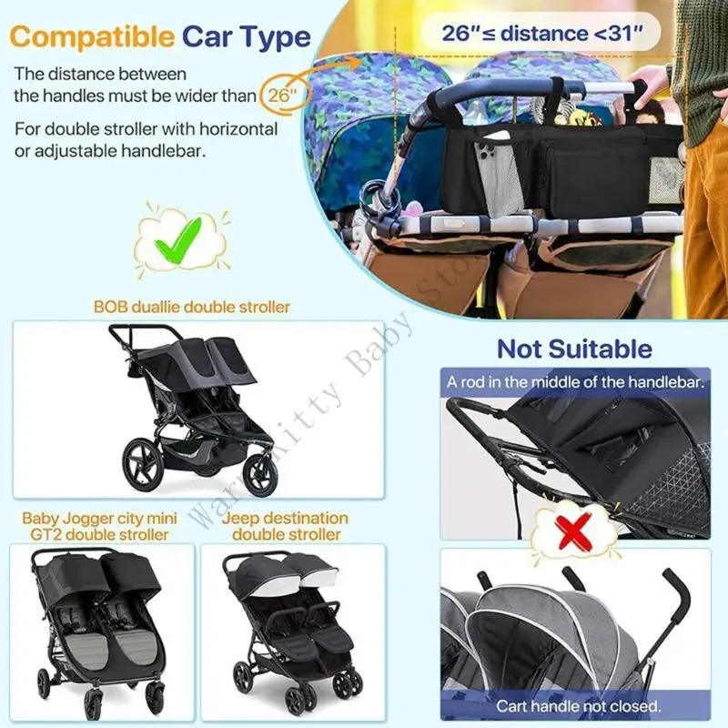 XXFE organizador universal de tela para silla de paseo - imagen 2