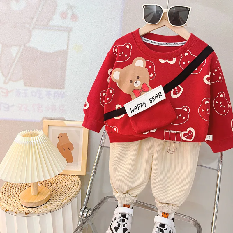 Conjunto de ropa infantil con camiseta y pants – Dibujo animado para niño y niña - imagen 2
