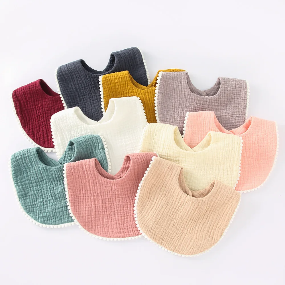 Babero bandana absorbente de algodón con volantes para bebé