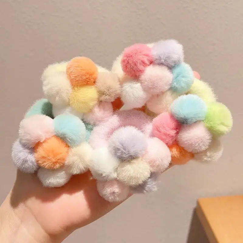 Diademas de flores de peluche para niñas con lazos y elástico - imagen 2