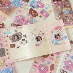 Pegatinas decorativas 3D con bordes de animales y estrellas K-pop