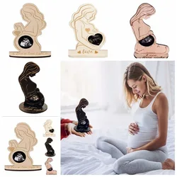 Marco ecografía madera soporte elegante seguro para futura mamá