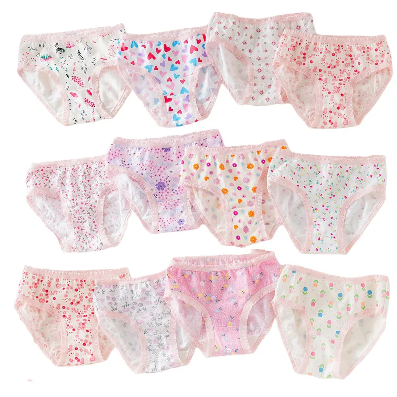 Calzoncillos de algodón con estampado floral para niñas y niños