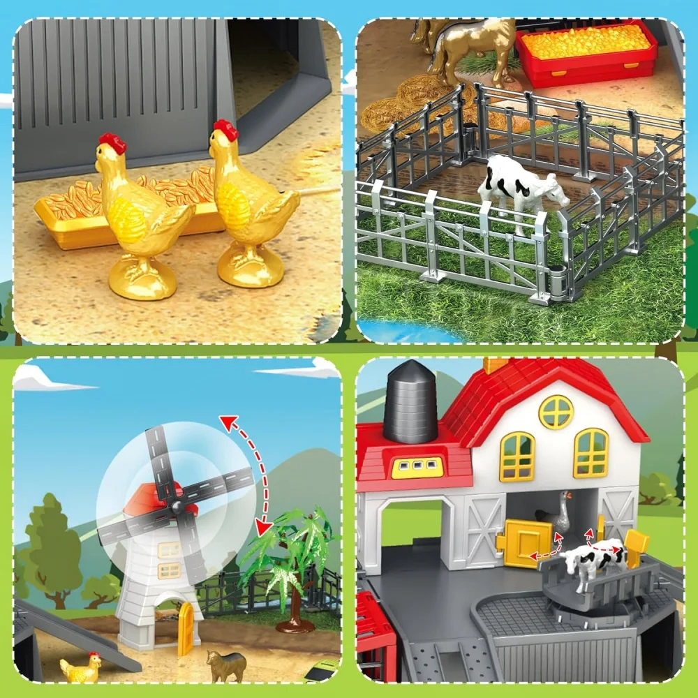 Juguete educativo granja con figuras animales y tractor - imagen 2