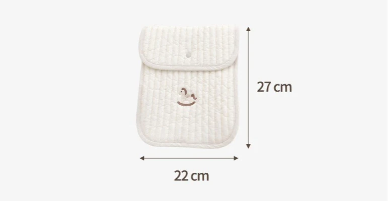Mini bolso acolchado para pañales con bordado de oso