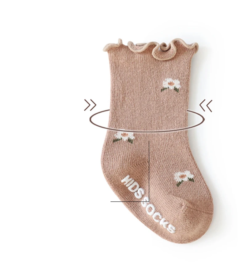 Calcetines antideslizantes con estampado floral para bebés - imagen 3