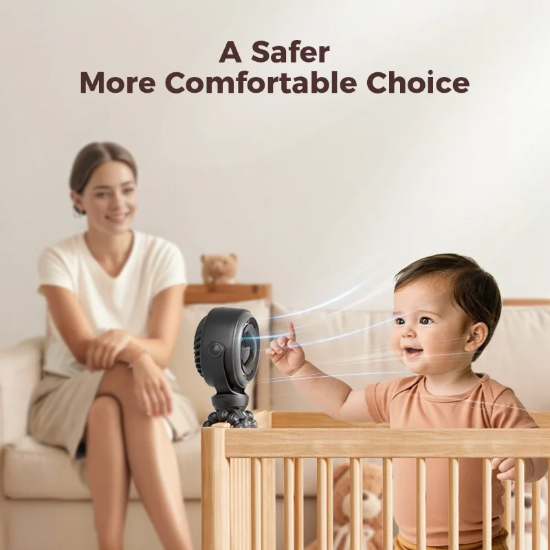 Ventilador portátil para cochecito y cuna con clip recargable - imagen 5