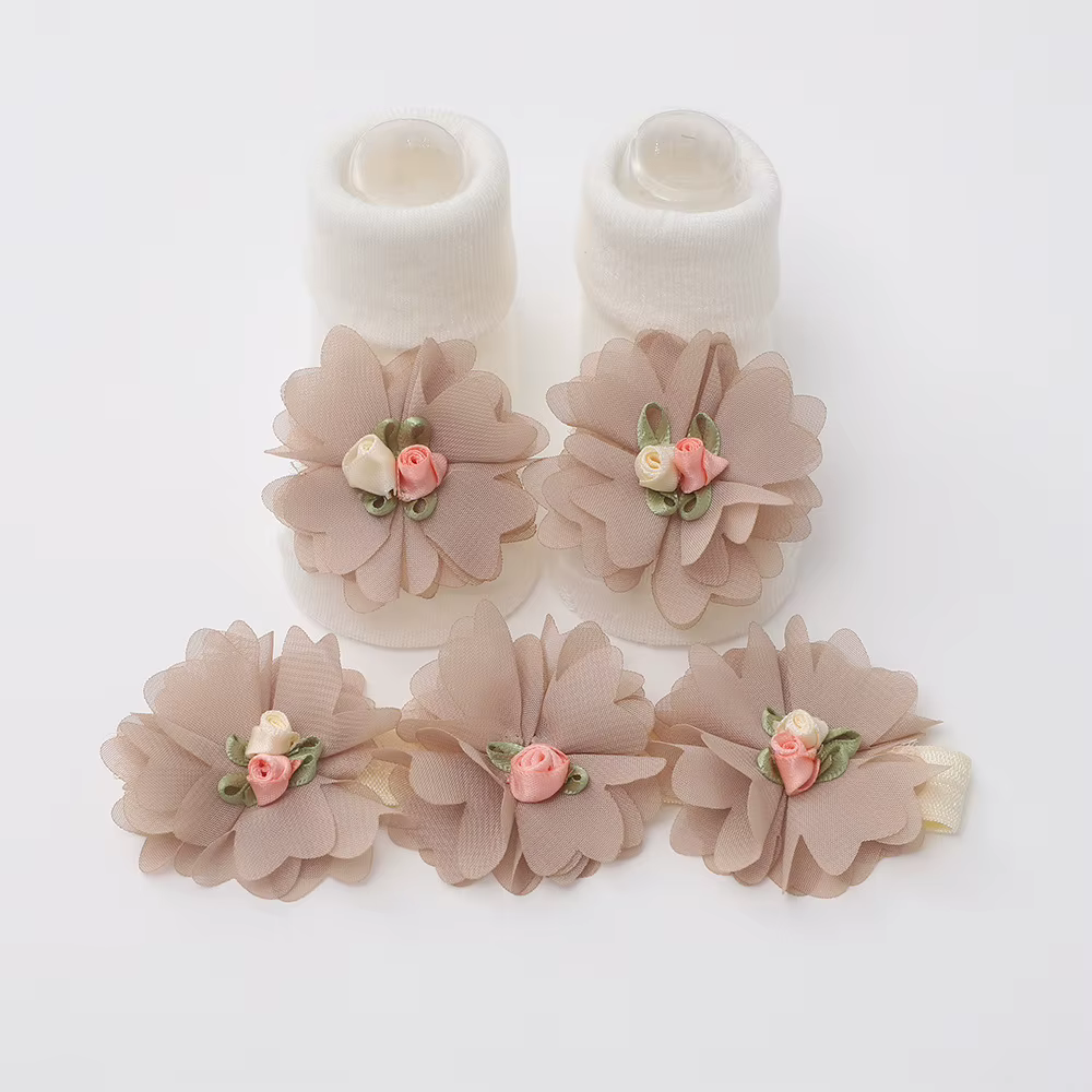 Juego calcetines algodón suave para bebé – Pack floral - imagen 3