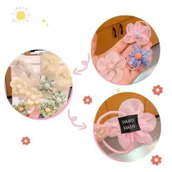 Elásticos de pelo con flores para bebé – Suaves y flexibles