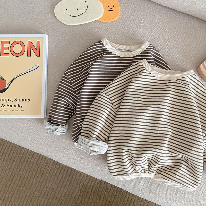 Sudadera con capucha a rayas para niños primavera/ootoño - imagen 5
