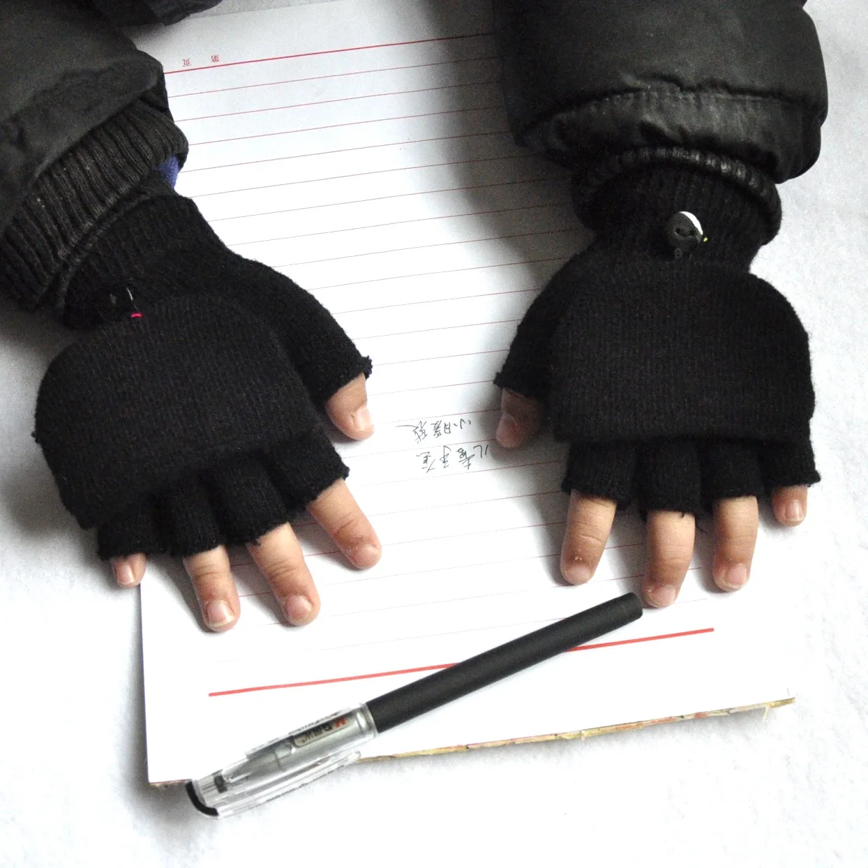 Manoplas tejidas invierno