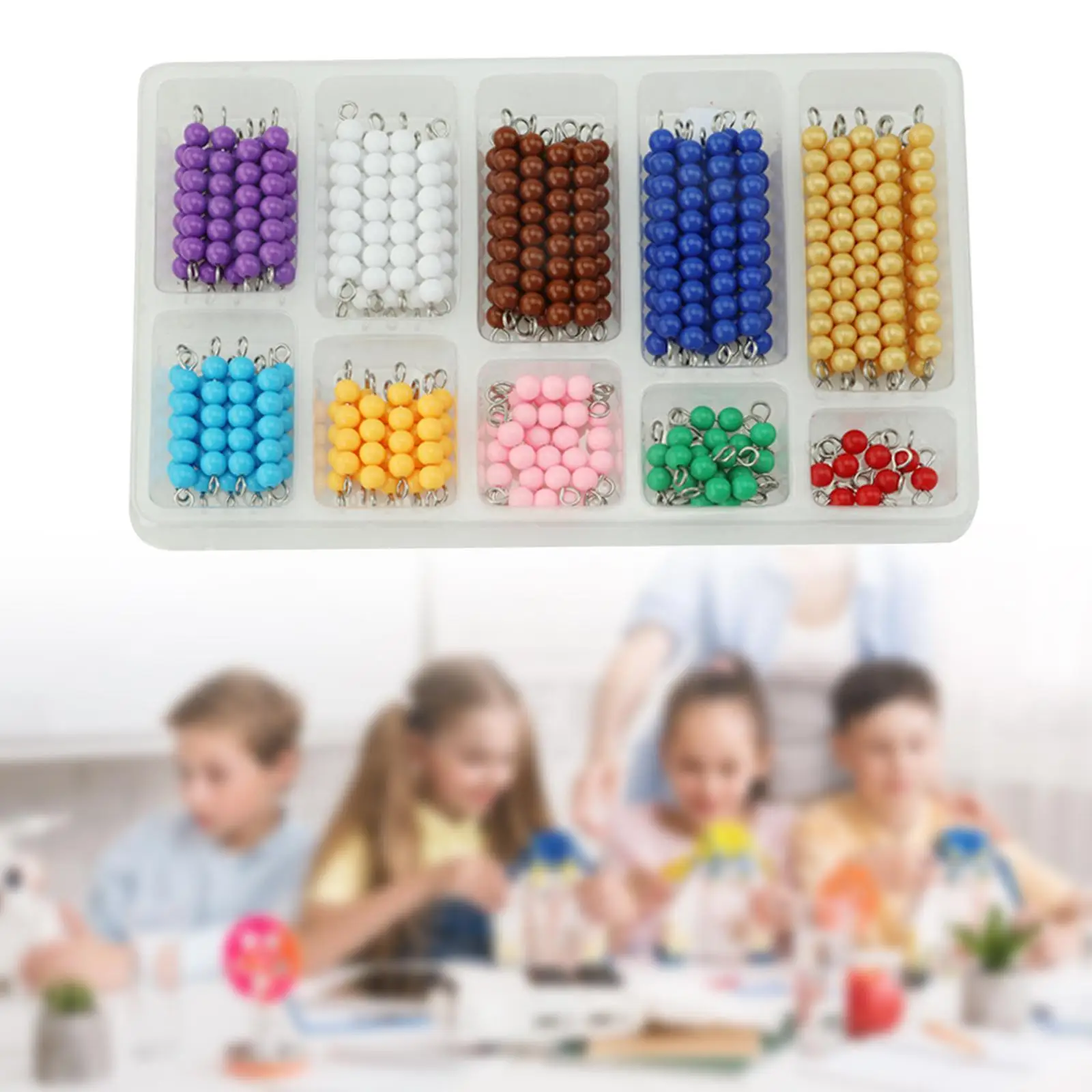 Juguete Montessori cadenas de cuentas para aprender a contar - imagen 4