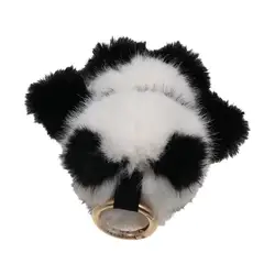 Llavero de pelo imitación piel de visón con panda para bolso