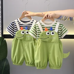 Conjunto de verano para bebé: camiseta rayas y pantalón corto